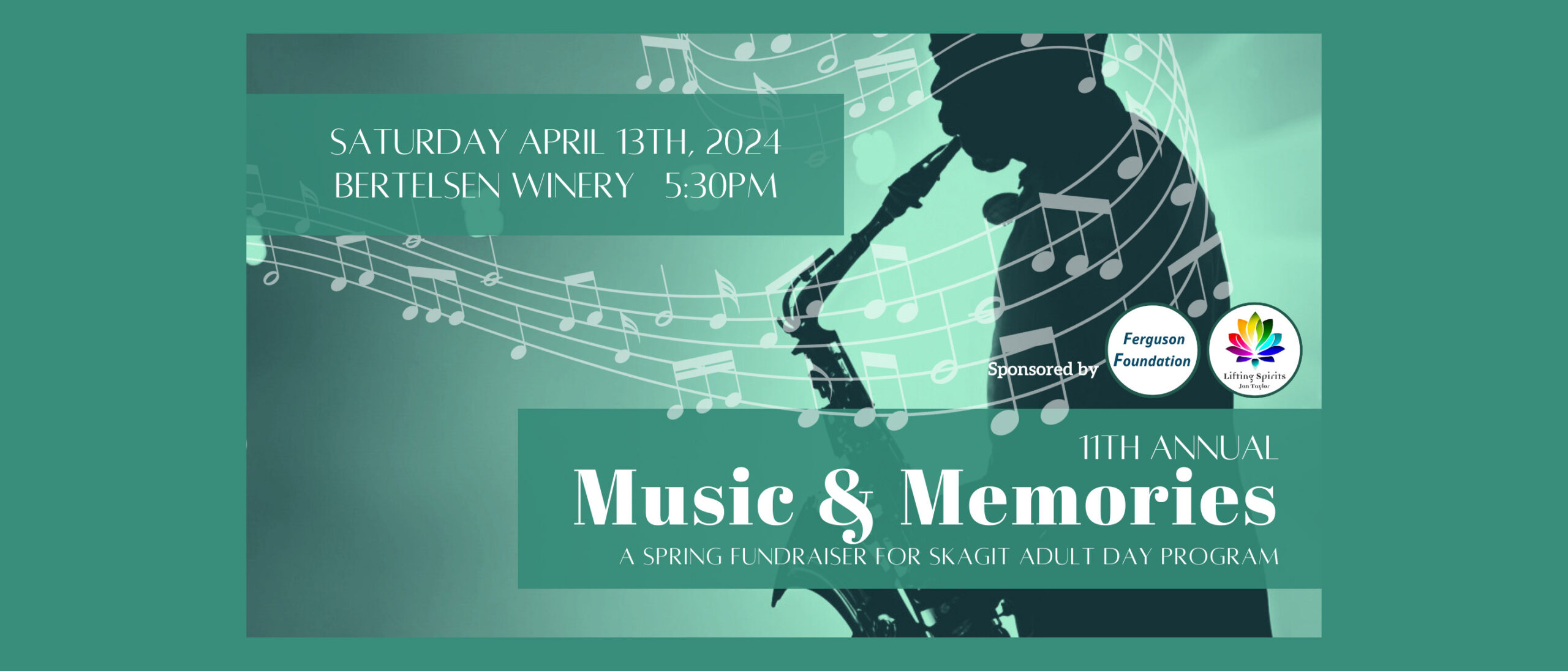 Music & Memories Saturday, April 13 at 5:30 pm Bertelsen Winery